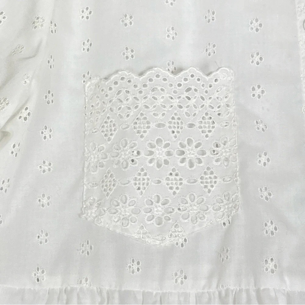 Vintage Bonnie Srauss  Maxi Dress Women's  Embroidered Size 10 White - Picture 5 of 16